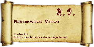 Maximovics Vince névjegykártya