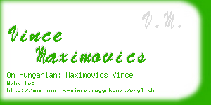 vince maximovics business card